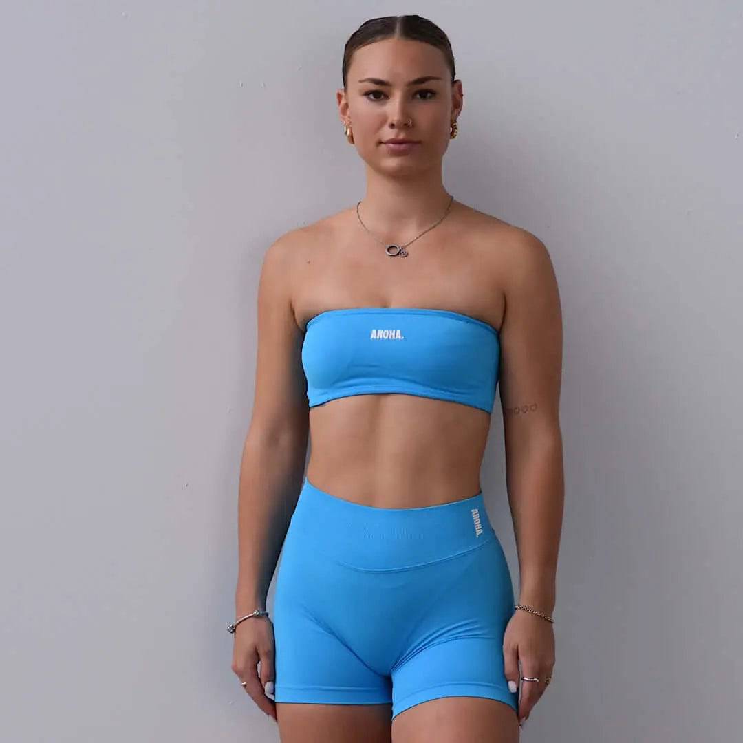 Kaia Minimalist Bandeau - Bubblegum Blue - AROHA.