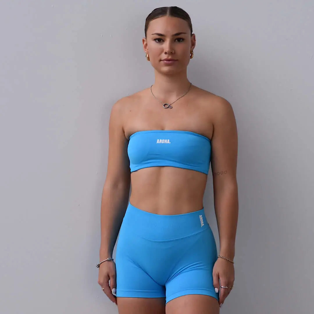 Kaia Minimalist Bandeau - Bubblegum Blue - AROHA.