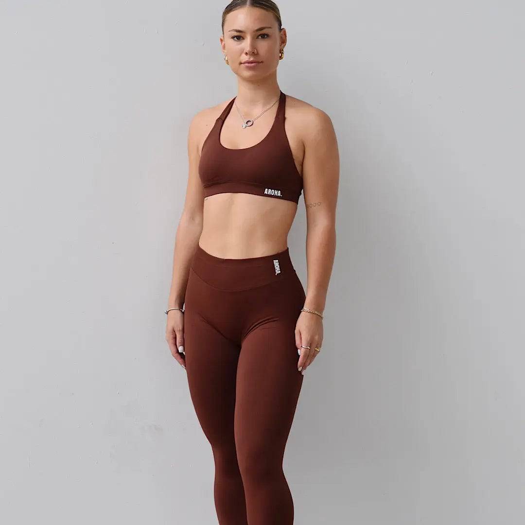 Kaia Deluxe Leggings - Espresso - AROHA.