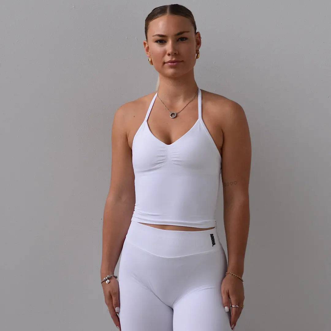 Kaia Longline Singlet - Snow White - AROHA.