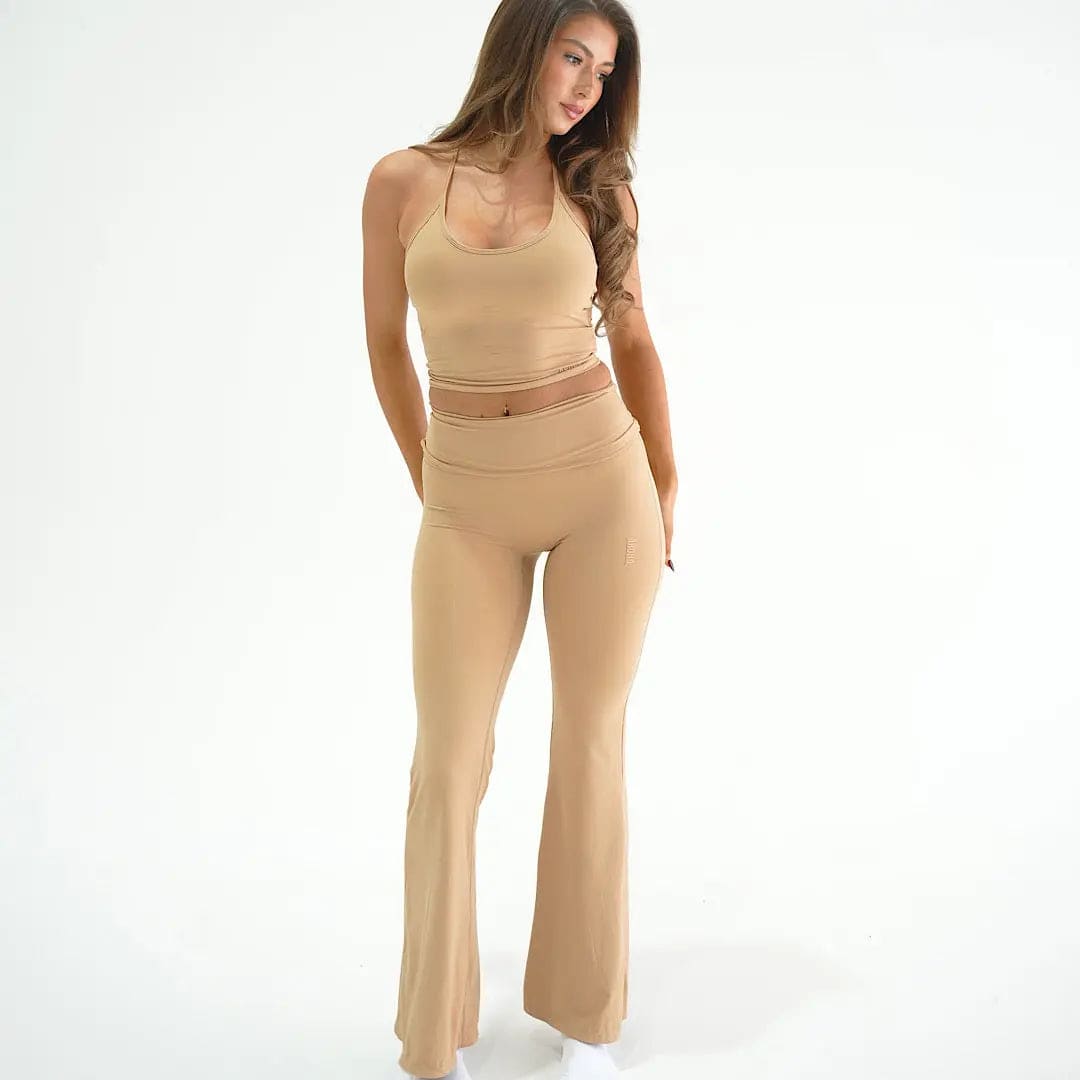 Wide Leg Flares - Tan - AROHA.