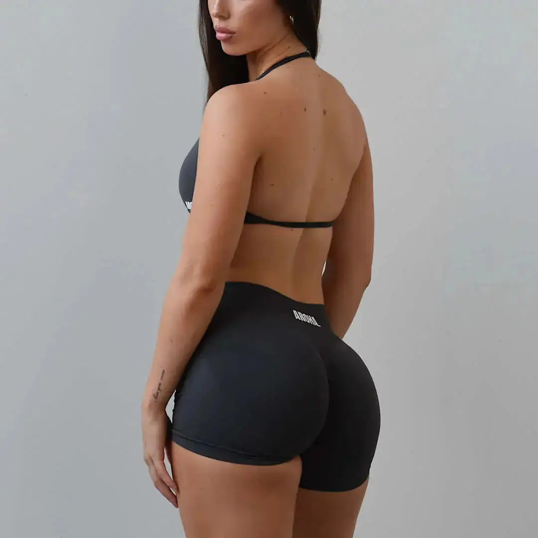 Kaia Deluxe BBL Shorts - Charcoal AROHA.