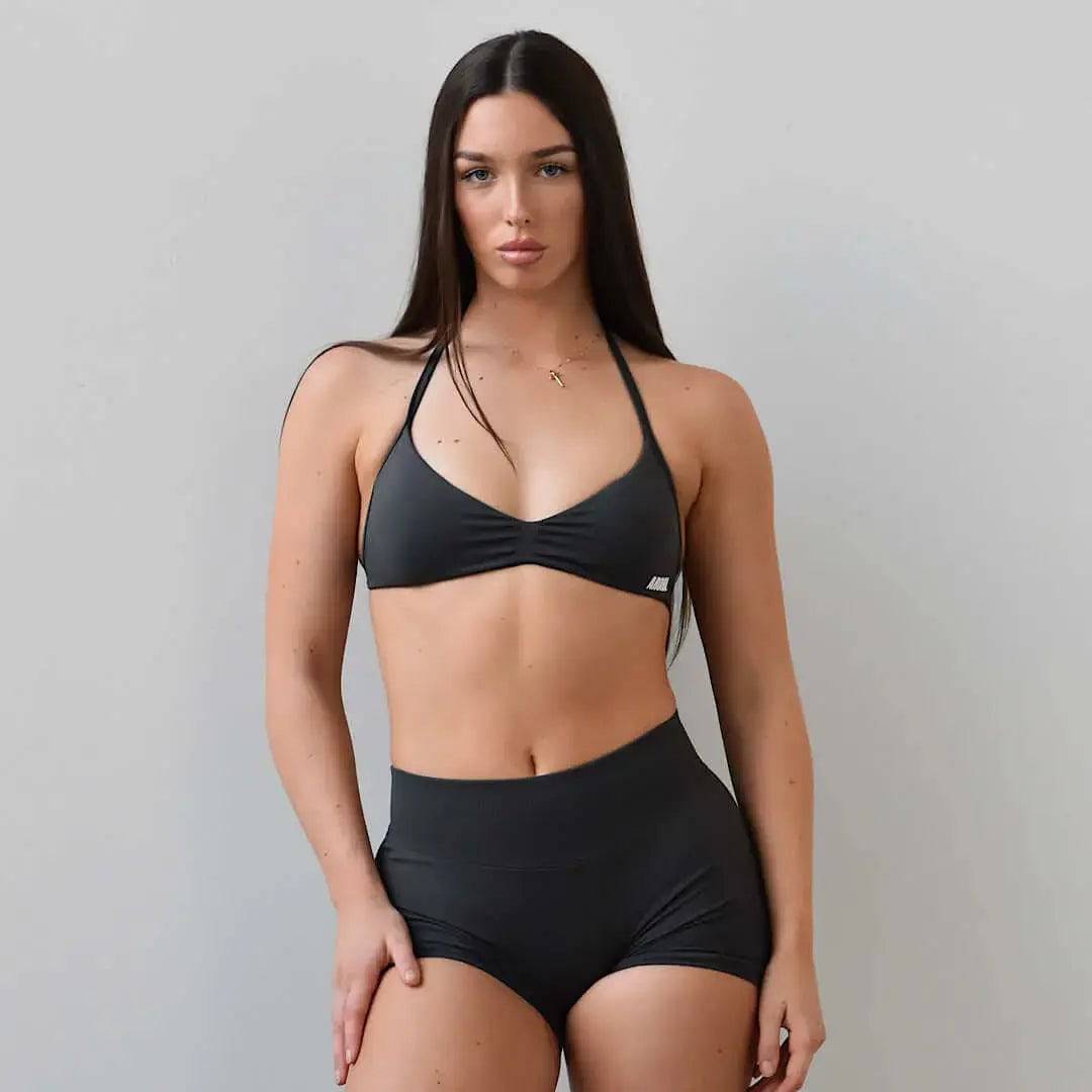 Kaia Micro Crop - Charcoal - AROHA.