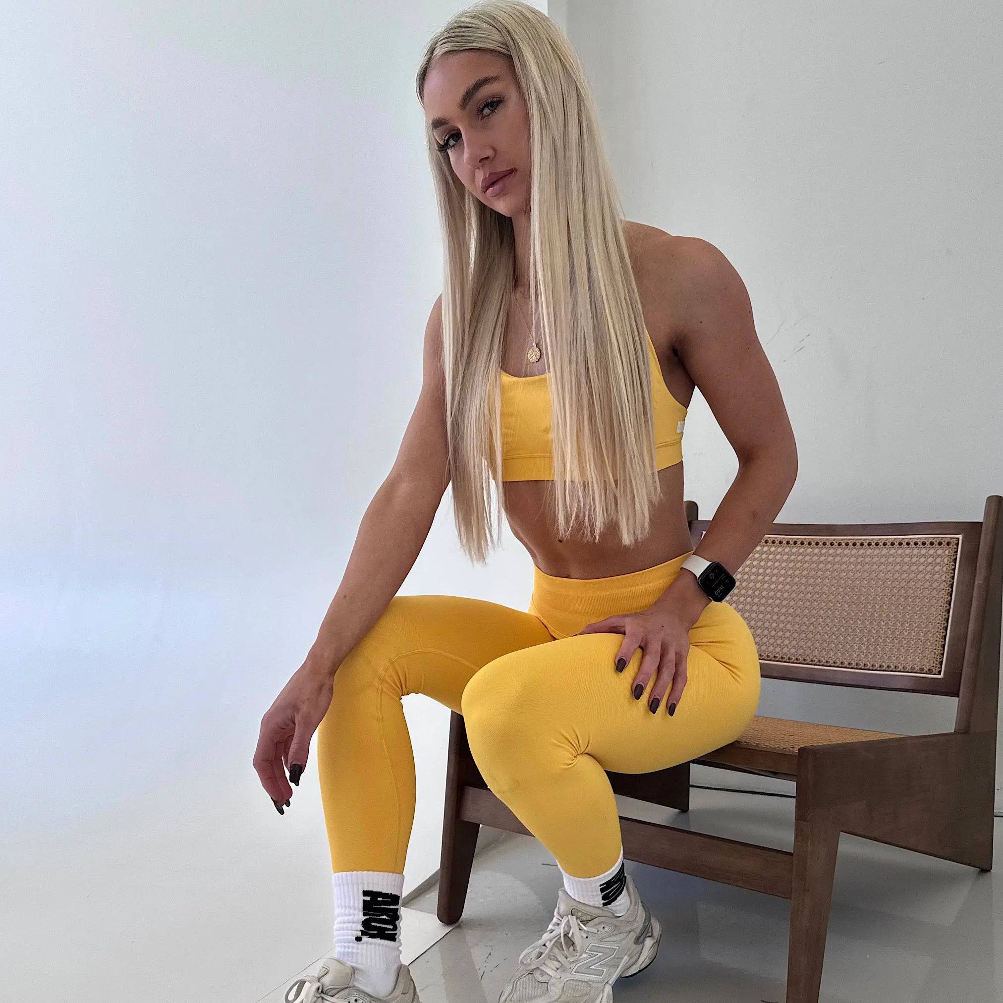 Kaia Deluxe BBL Leggings - Honey Bee - AROHA.