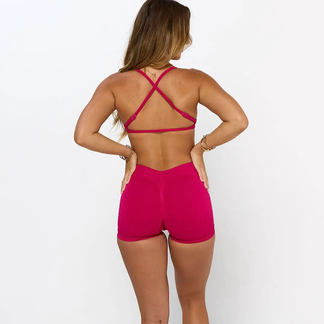 Sierra V Back Shorts - Rose Pink