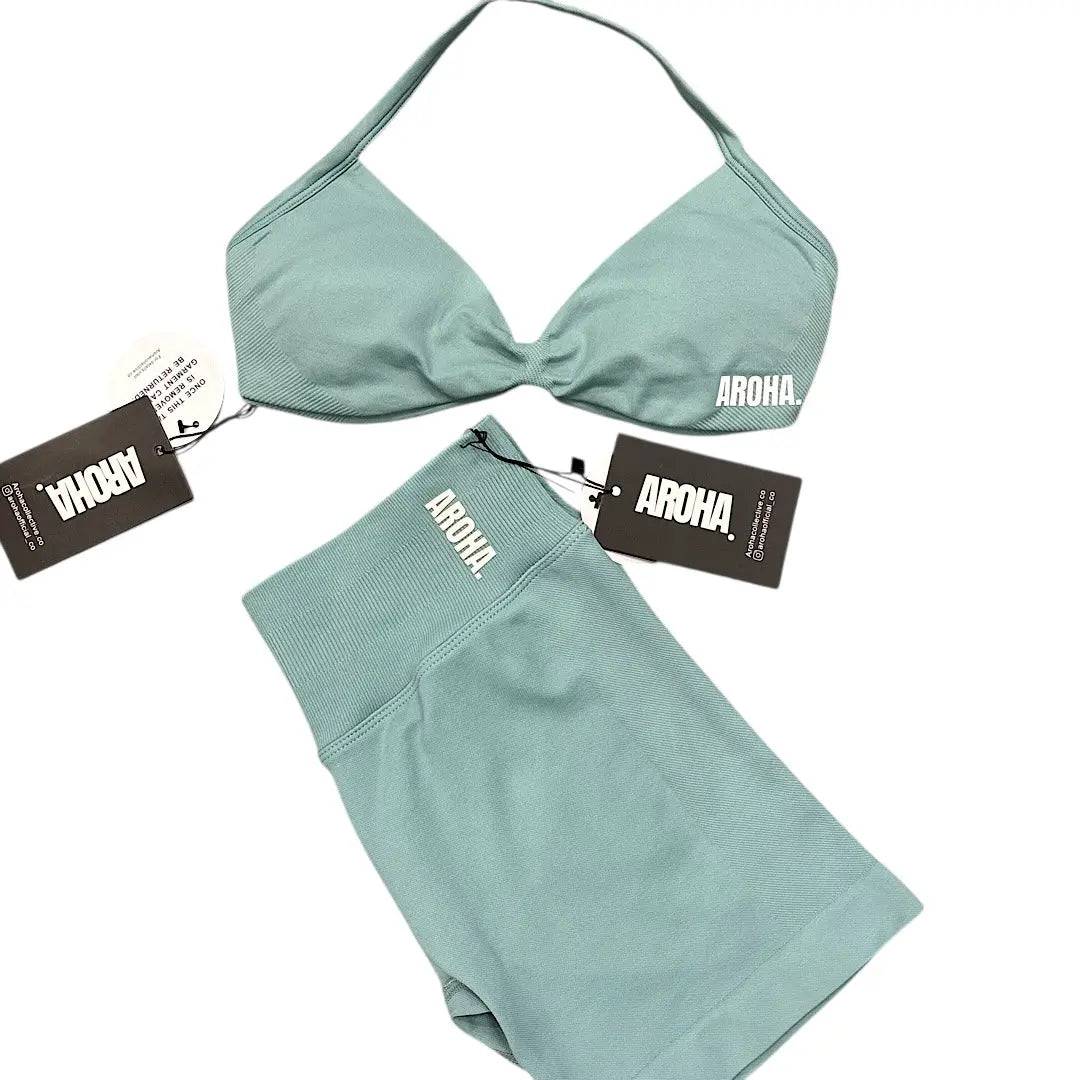 Kaia Micro Crop - Sage - AROHA.