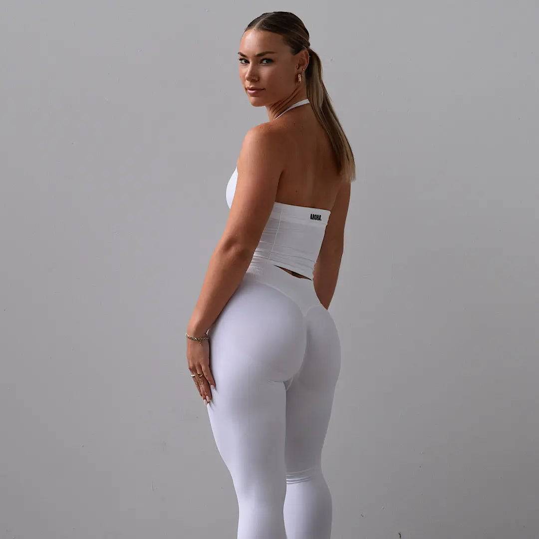 Kaia Longline Singlet - Snow White - AROHA.