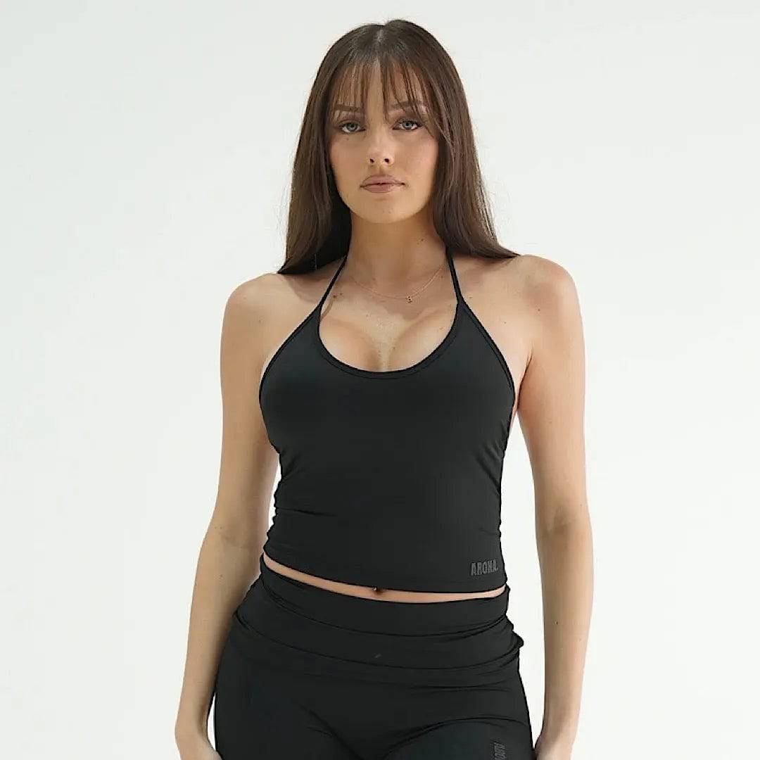 Lesuire Halter Tank - Midnight Black - AROHA.