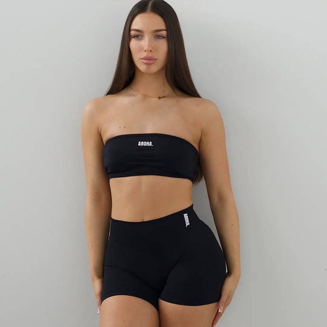 Kaia Minimalist Bandeau-Black - AROHA.