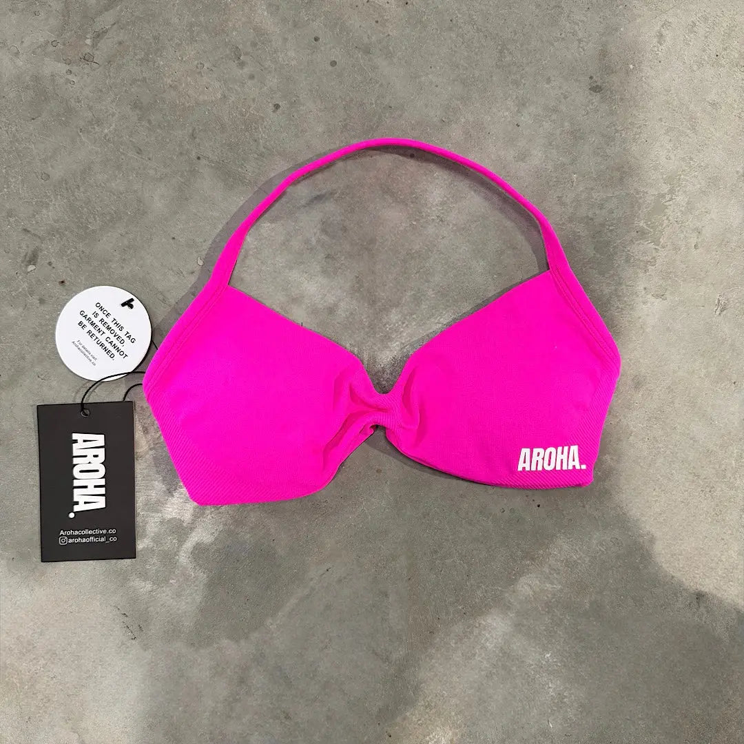 Kaia Micro Crop - Neon Pink AROHA.