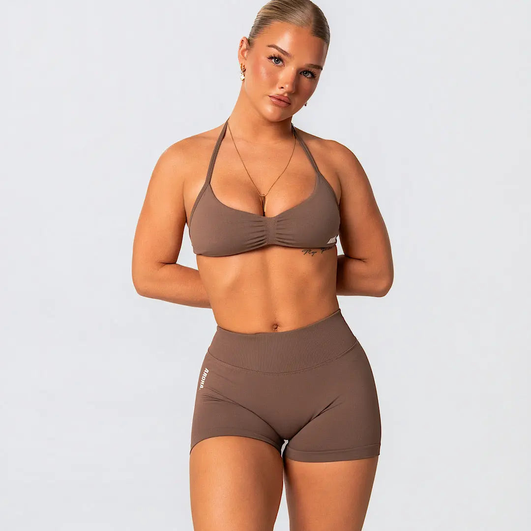 Kaia V Back Scrunch - Mocha - AROHA.