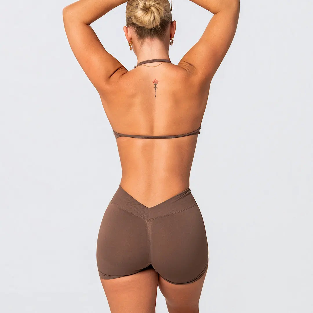 Kaia V Back Scrunch - Mocha - AROHA.