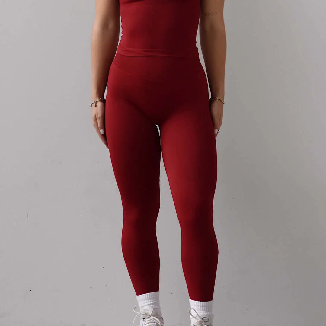 Kaia Deluxe BBL Leggings - Dark Cherry - AROHA.