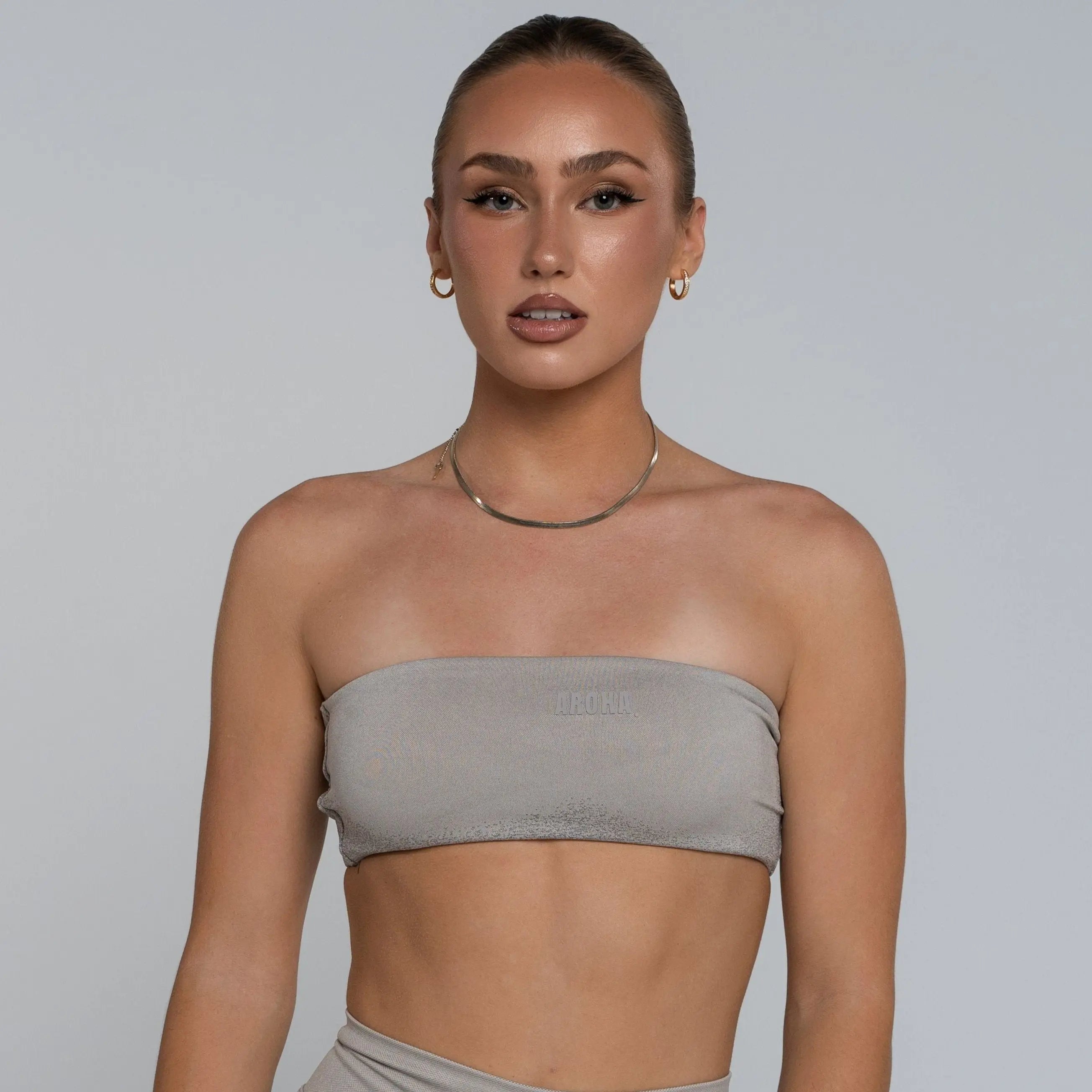 Cross Bandeau - Chalk Grey - AROHA.