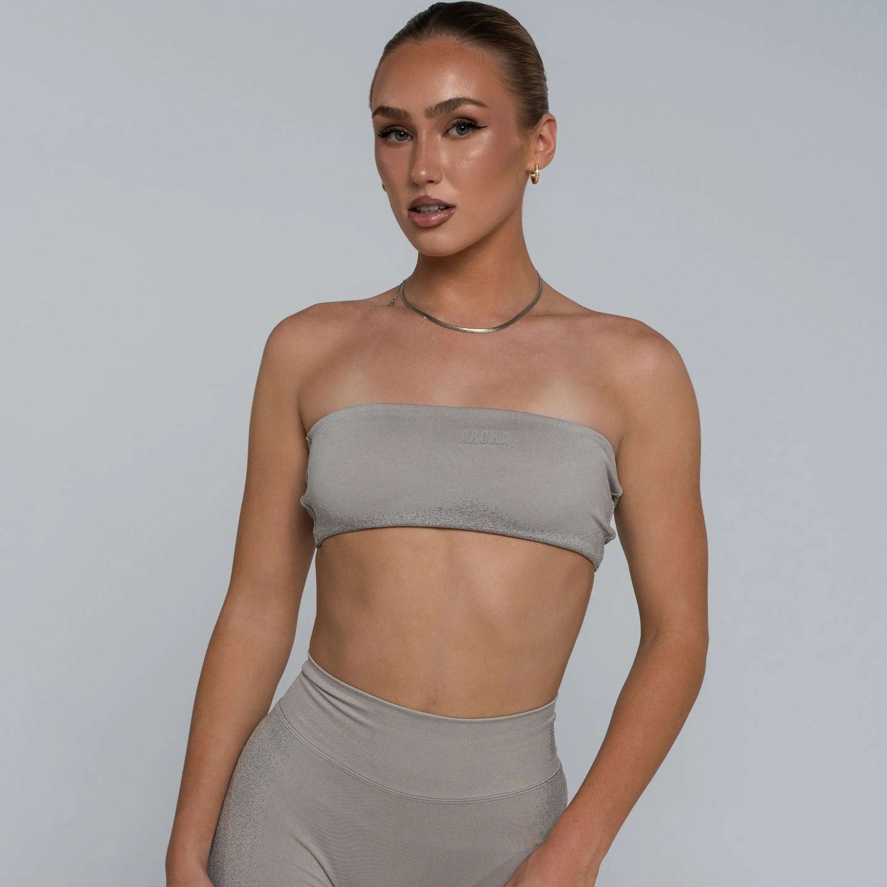 Cross Bandeau - Chalk Grey - AROHA.