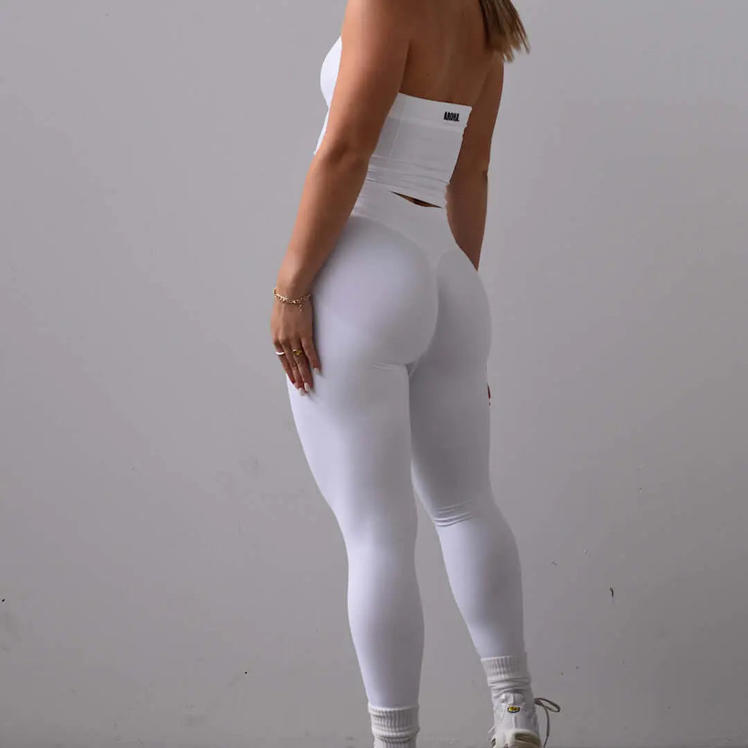 Kaia Deluxe BBL Leggings - Snow White - AROHA.