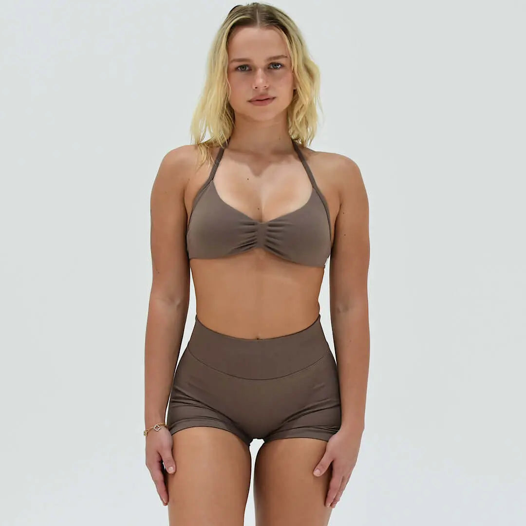 Kaia Micro Crop - Mocha - AROHA.