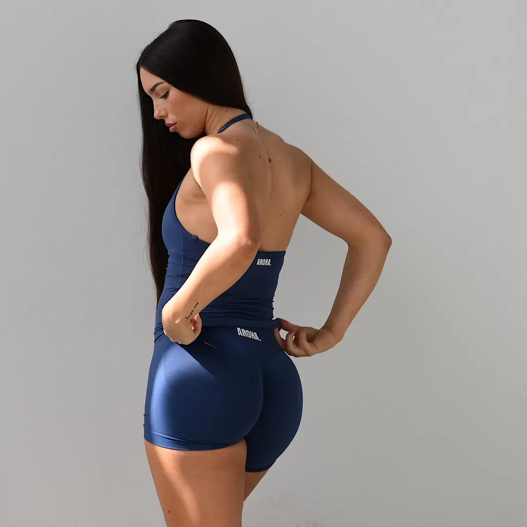 Kaia  2.0 Longline Singlet - Navy AROHA.