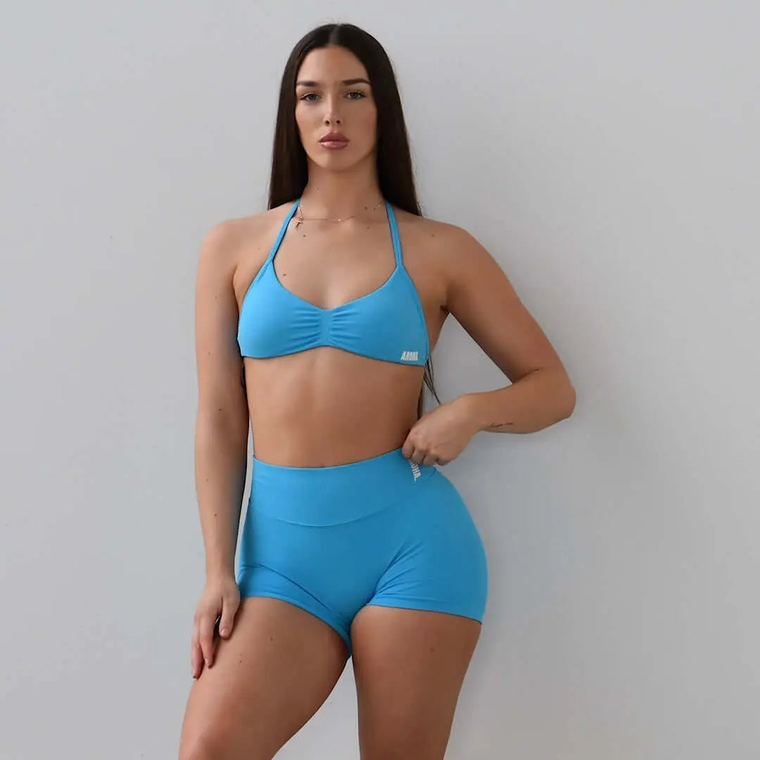 Kaia 2.0 Micro Crop – Bubblegum Blue AROHA.