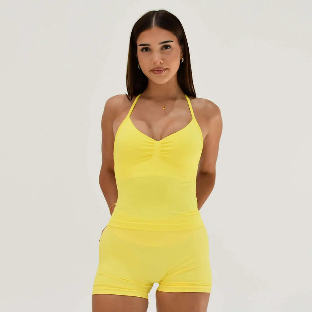 Kaia 2.0 Longline Singlet - Daisy Heart AROHA.