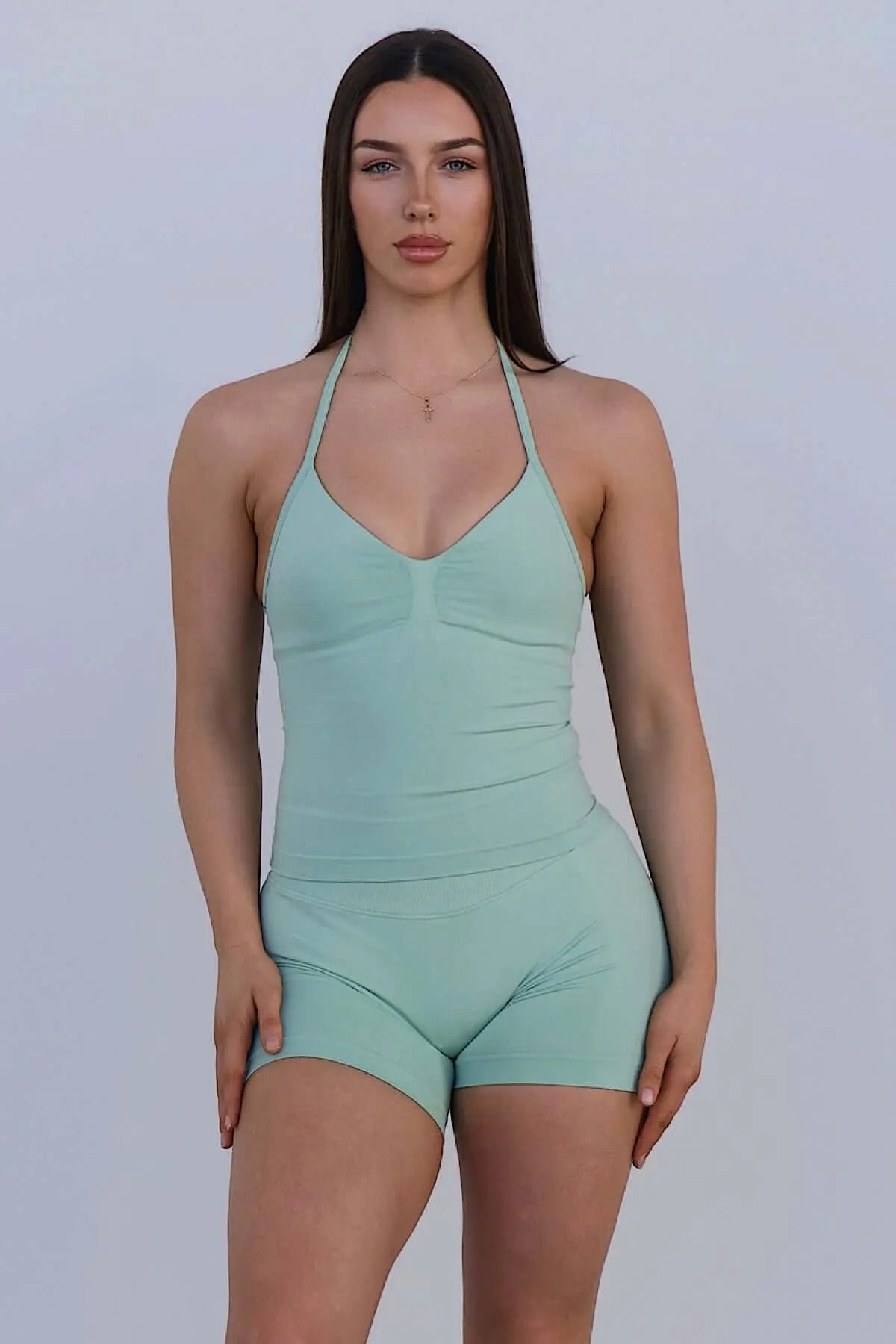 KAIA Longline Singlet - Palm Green AROHA.