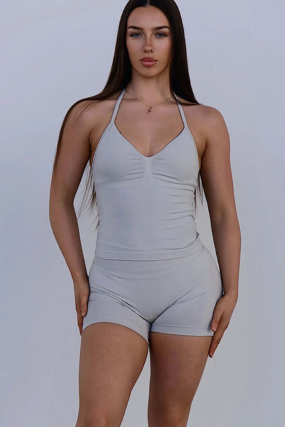 KAIA 2.0 Longline Singlet - Stone Grey AROHA.