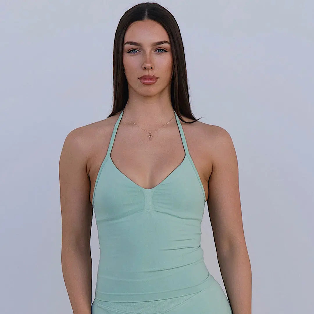 KAIA Longline Singlet - Palm Green AROHA.
