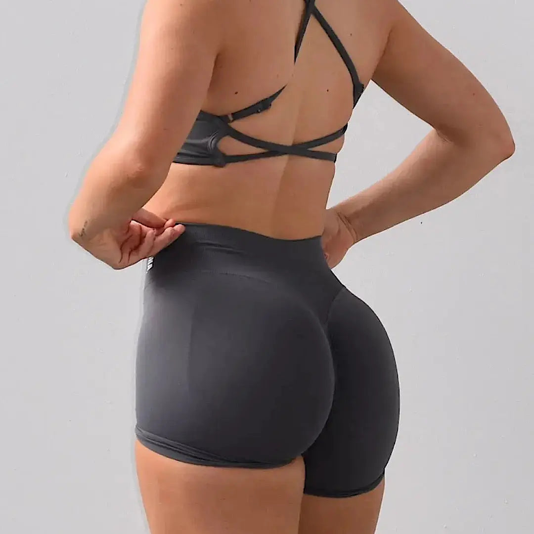 Trinity High Waisted Scrunch - Charcoal AROHA.