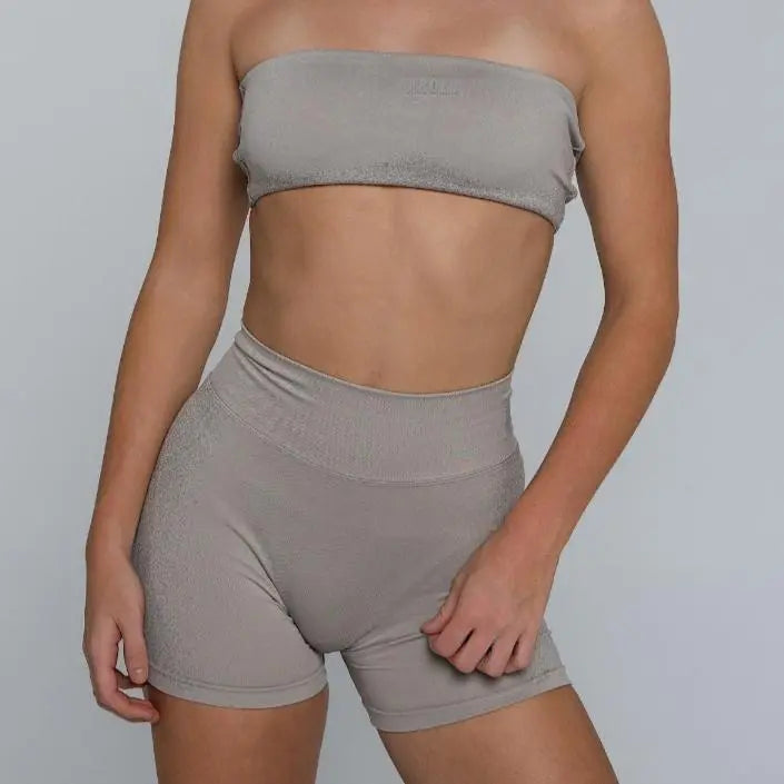 Sleek BBL Shorts - Chalk Grey - AROHA.