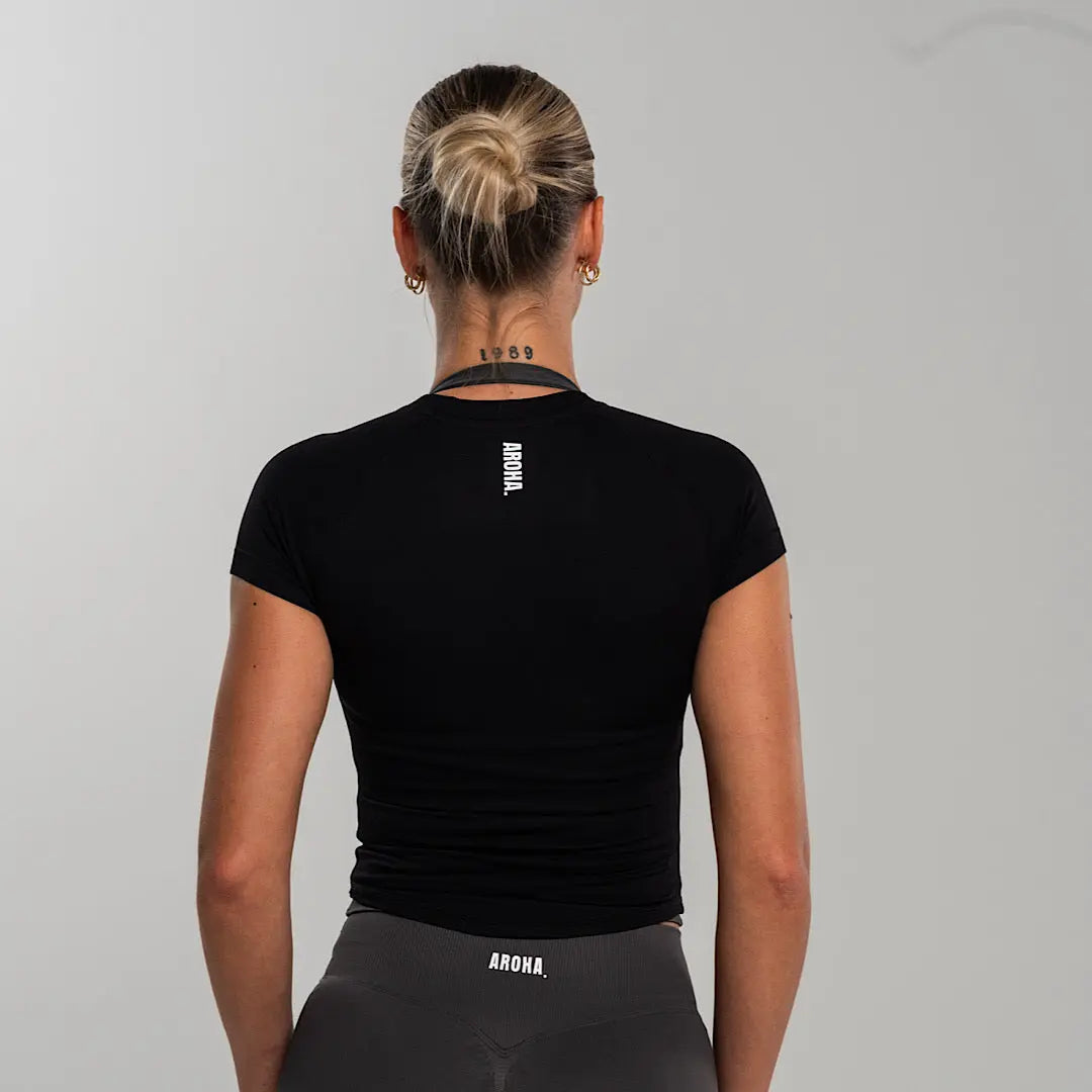 Sleek Baby Tee. - Black AROHA.