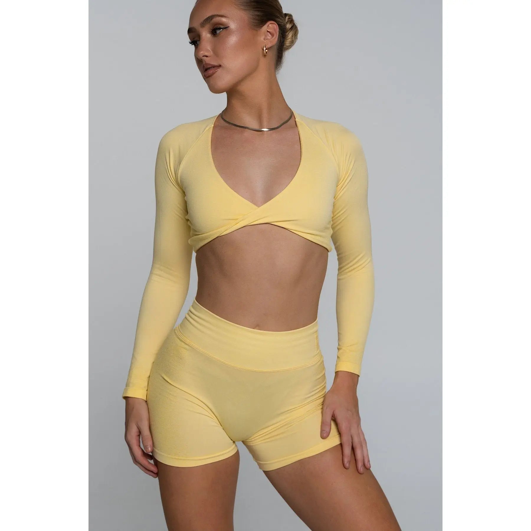 Sleek BBL Shorts - Lemon Yellow - AROHA.