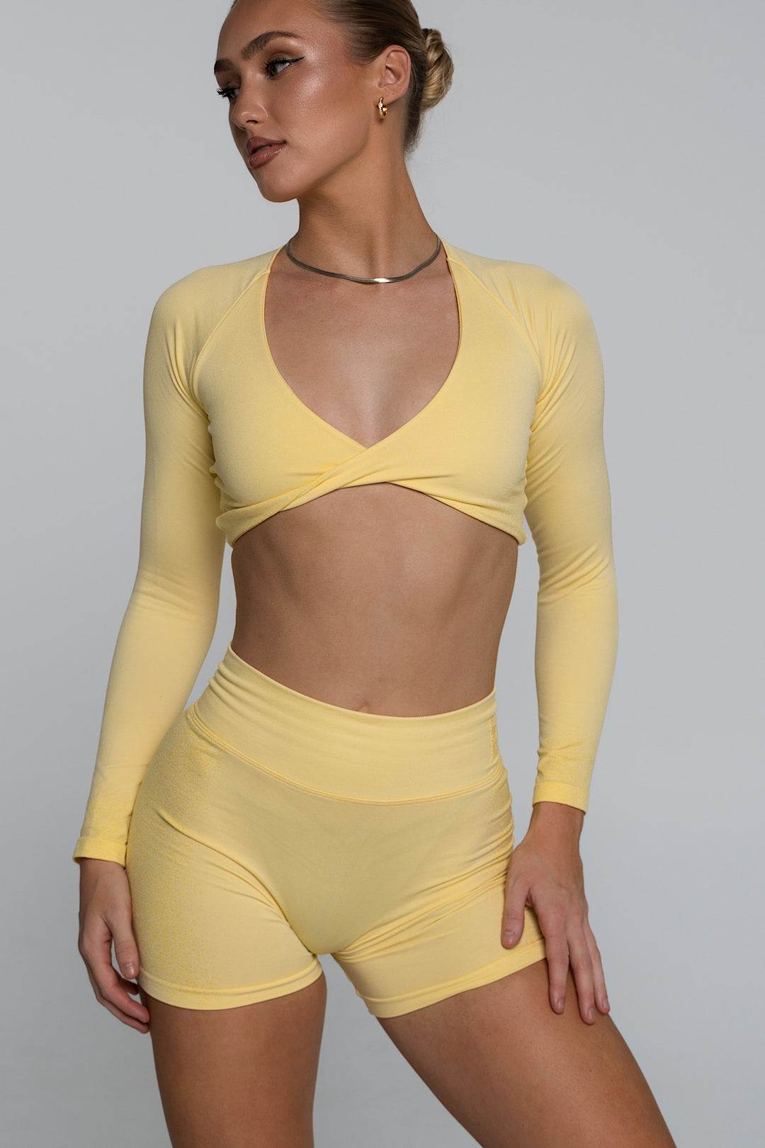 Sleek BBL Shorts - Lemon Yellow