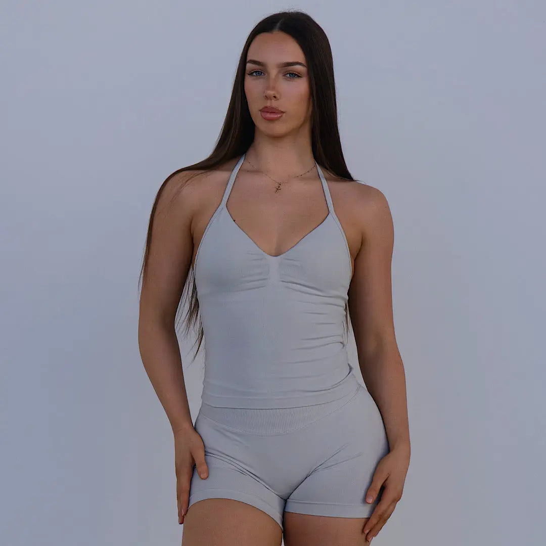 Kaia Longline Singlet - Stone Grey AROHA.