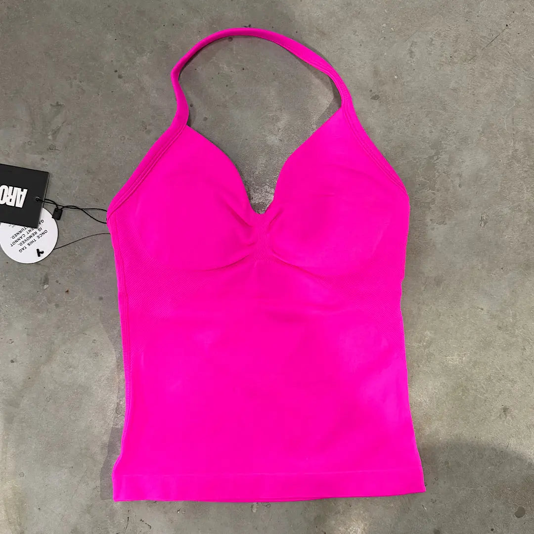 Kaia Longline Singlet - NEON pink AROHA.