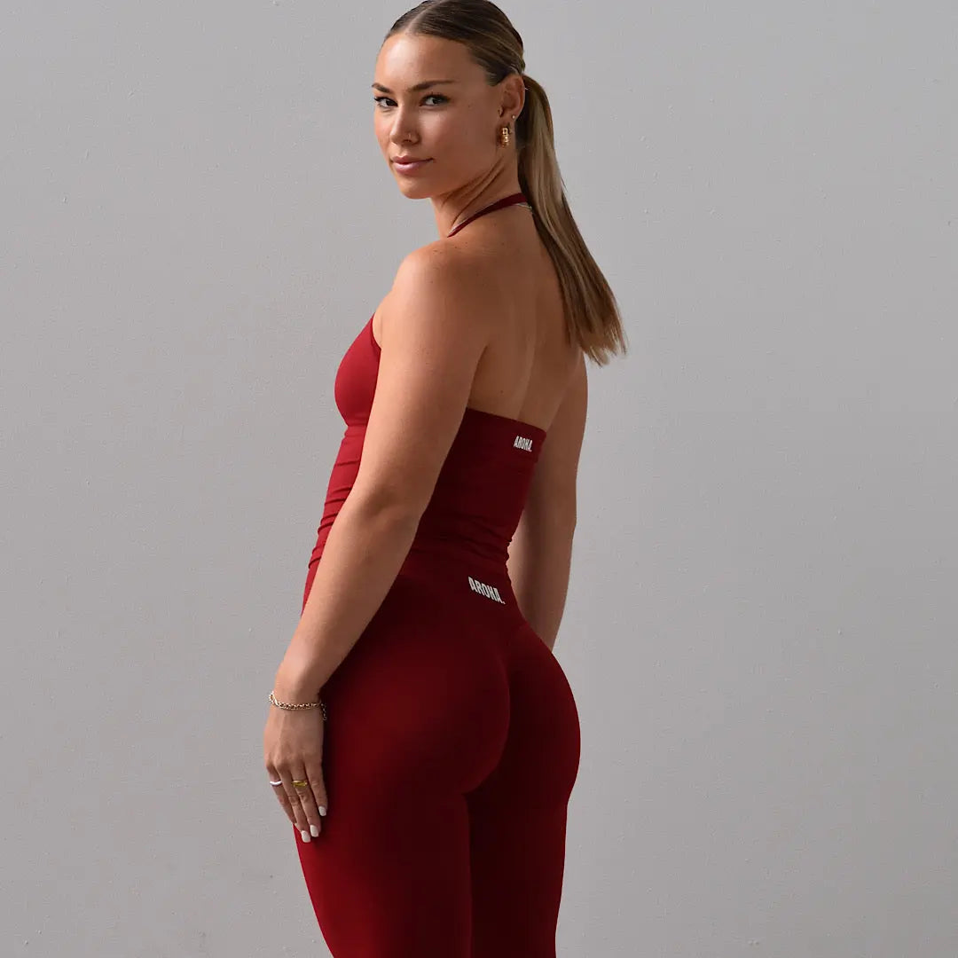 Kaia 2.0 Longline Singlet - Dark Cherry AROHA.
