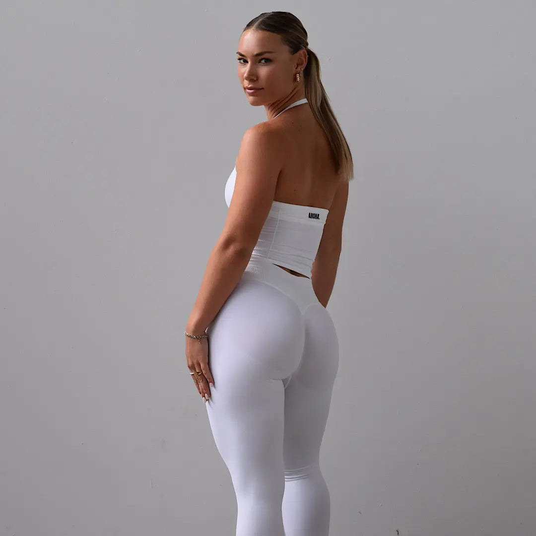Kaia  2.0 Longline Singlet - Snow White AROHA.