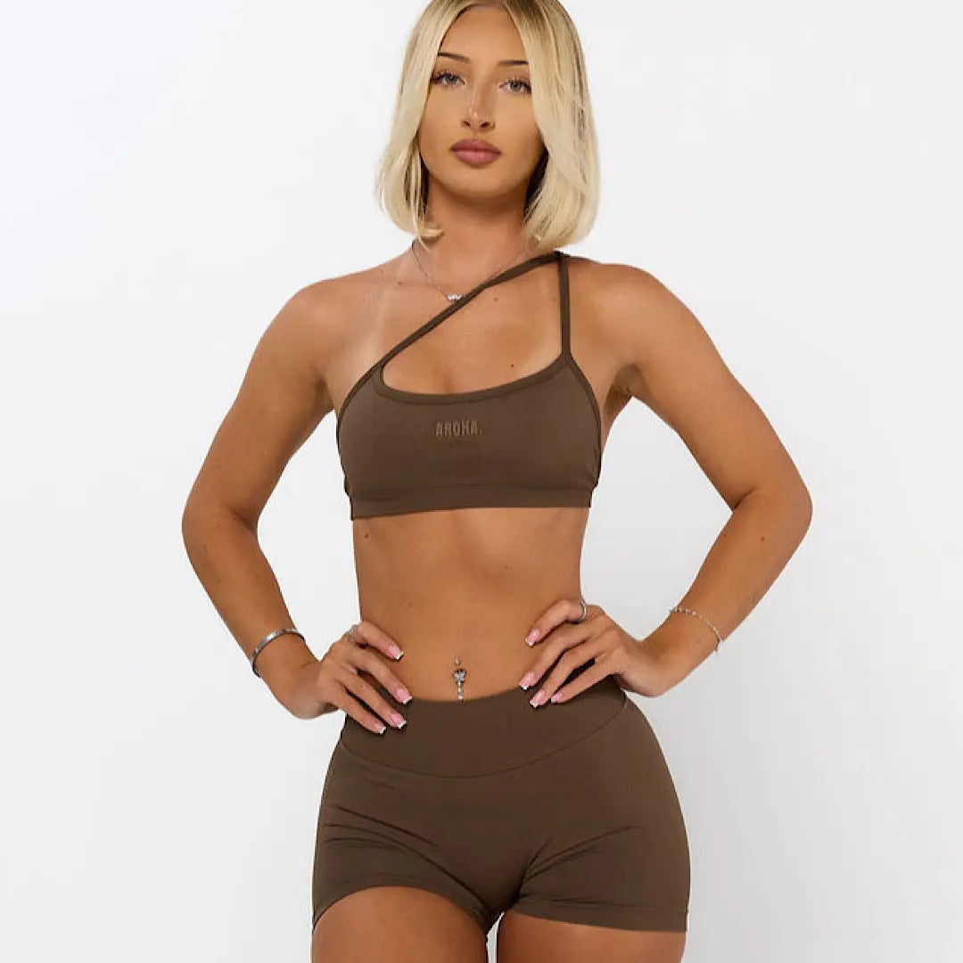 V Back Sierra Shorts- Coffee