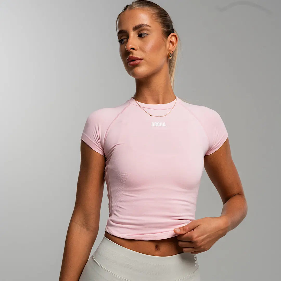 Sleek Baby Tee. - Cherry Blossom AROHA.