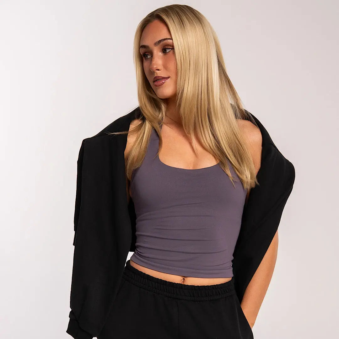Kaia Comfort Tank - Dark Lavender Grey AROHA.