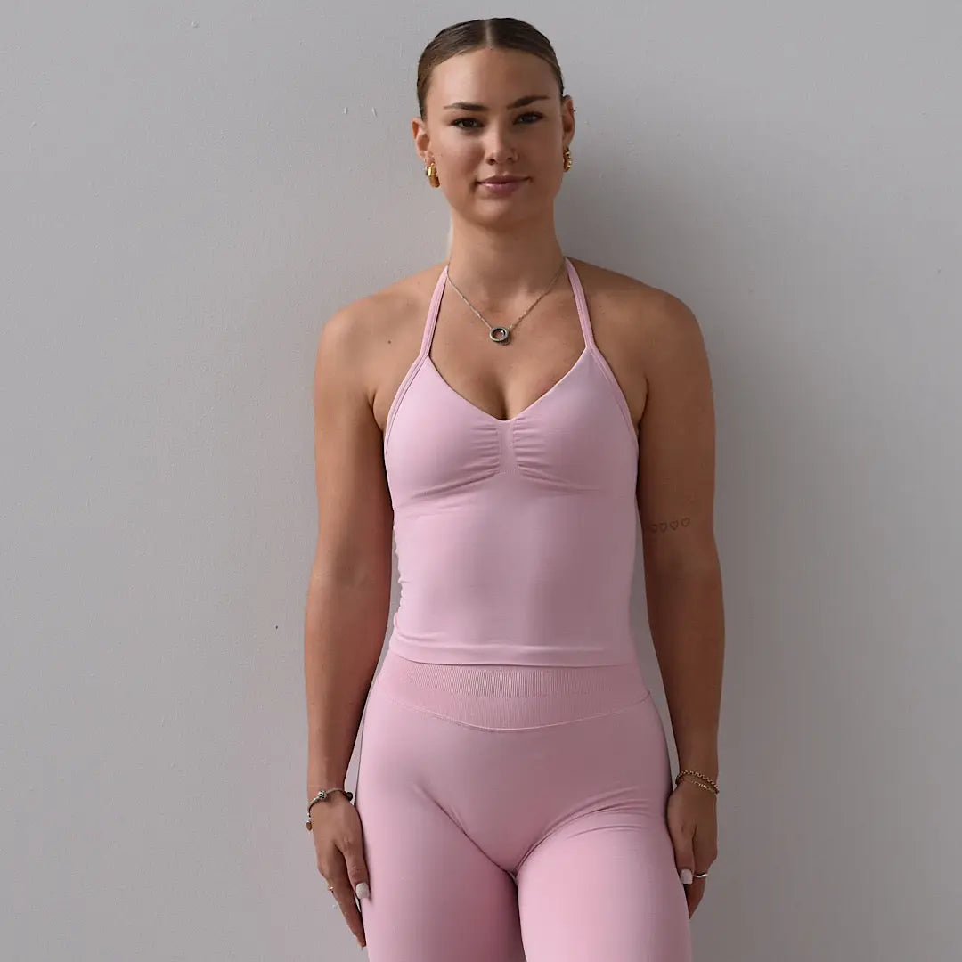 Kaia 2.0 Longline Singlet - Cherry Blossom AROHA.