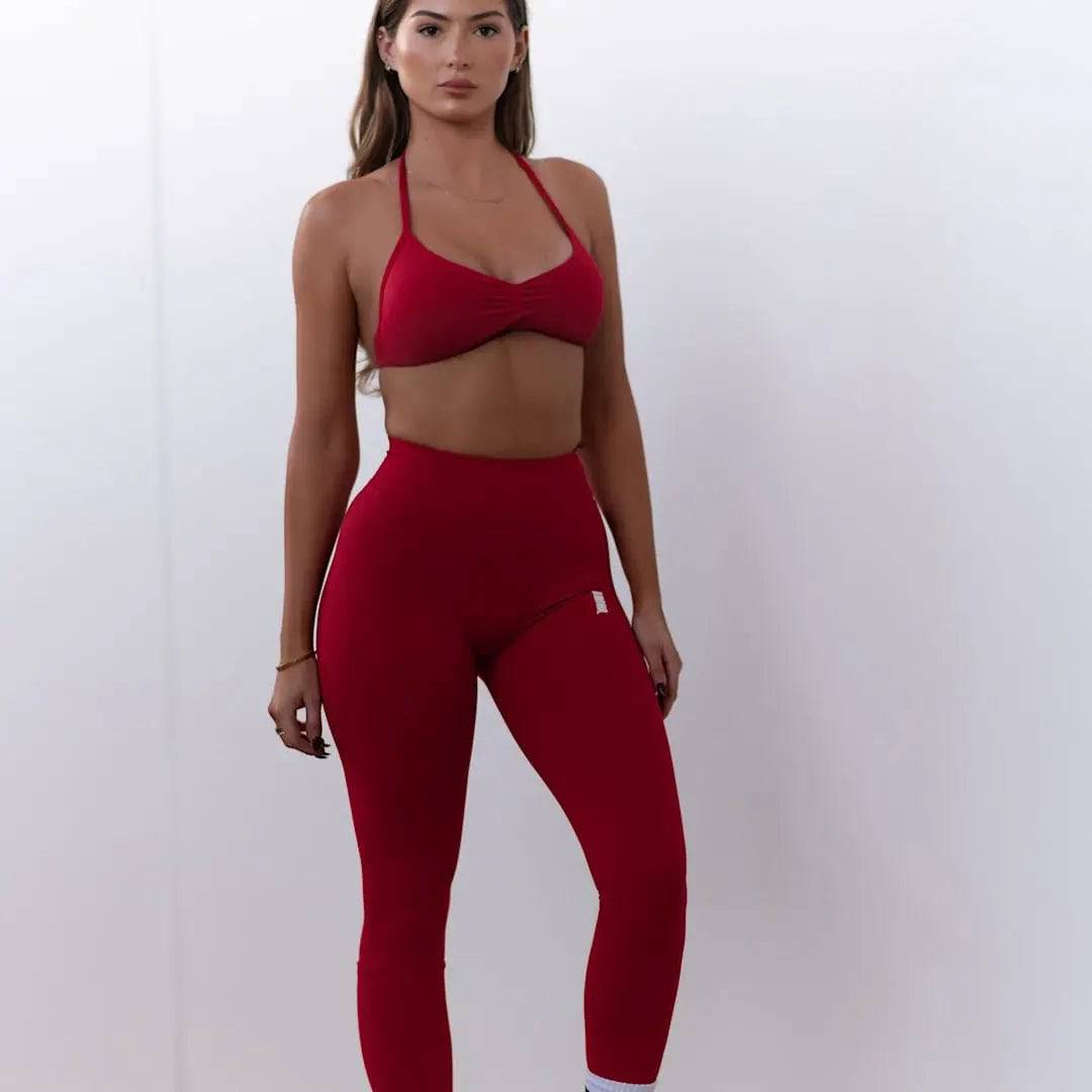 V Back Kaia Leggings - Scarlett - AROHA.
