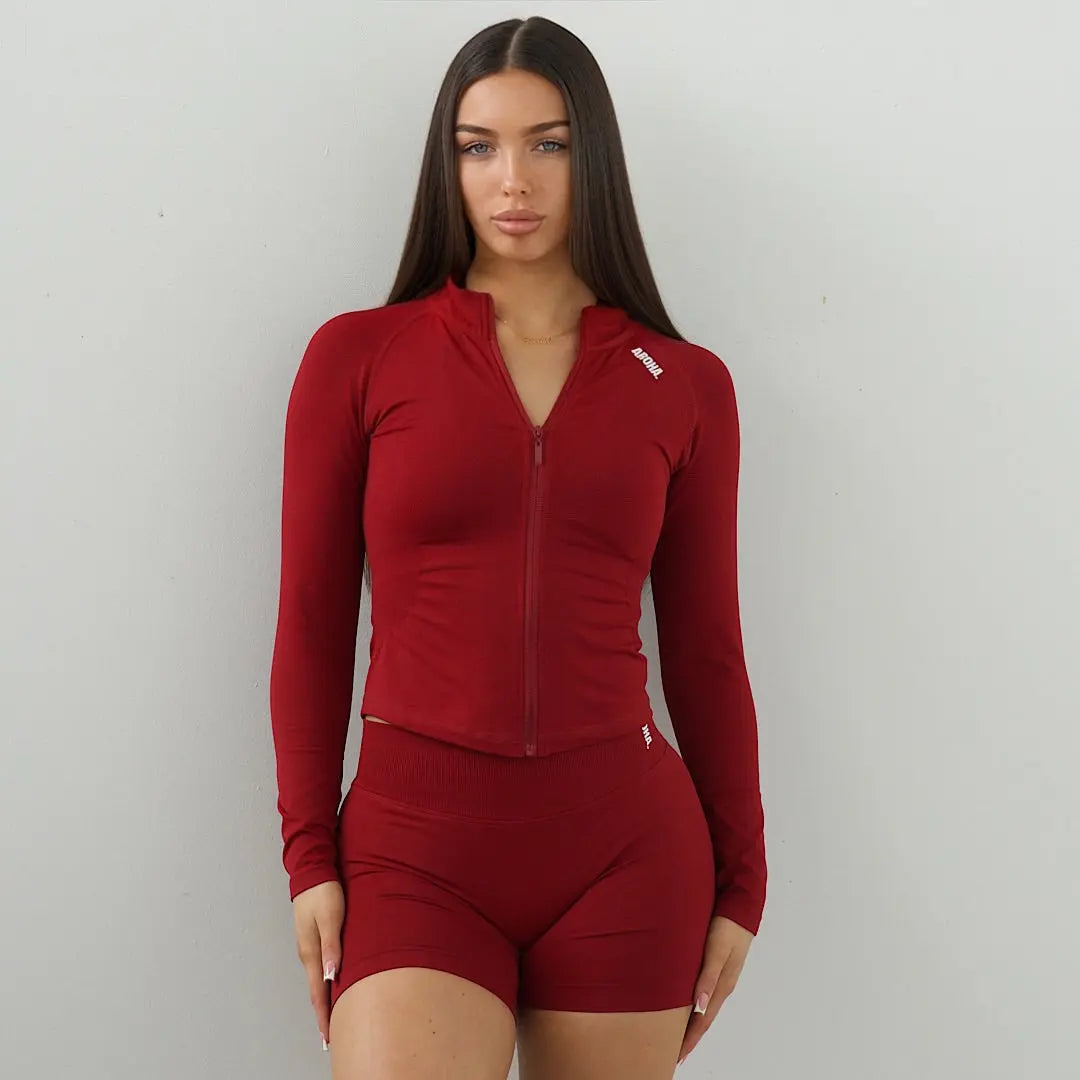 Kaia Deluxe BBL Jacket - Dark Cherry AROHA.