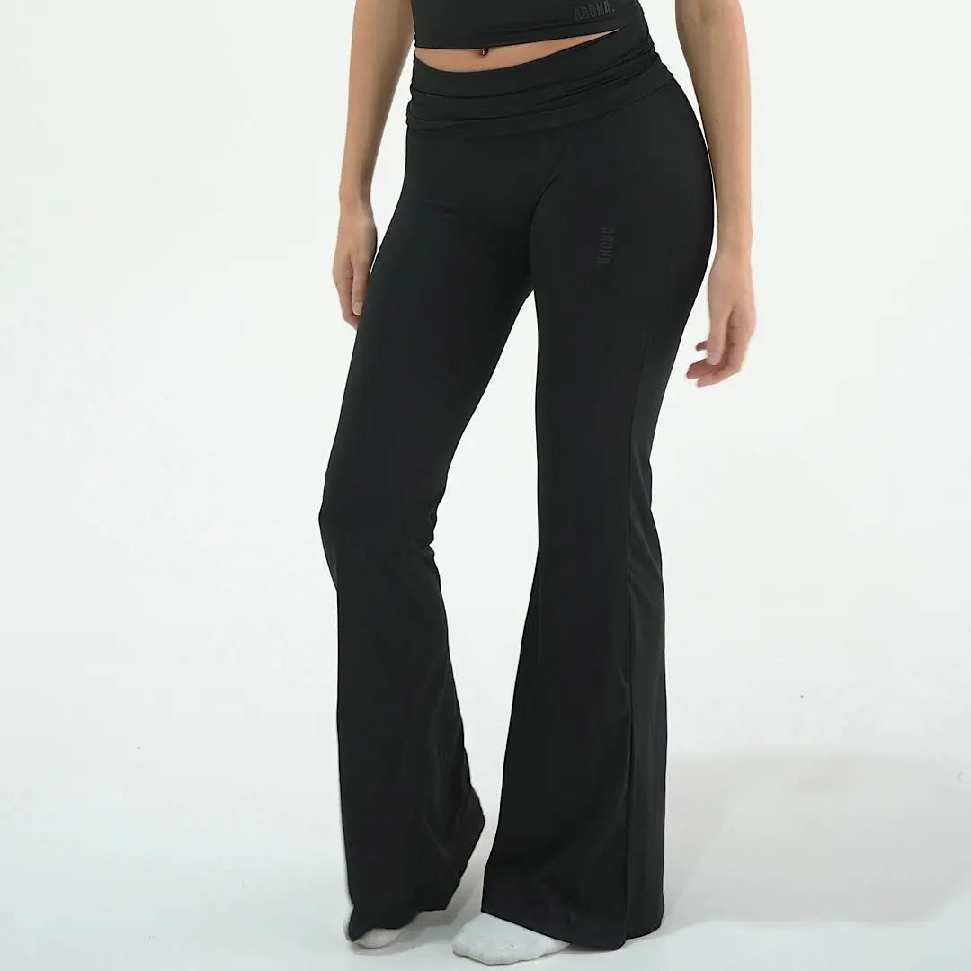 Wide Leg Flares - Midnight Black AROHA.