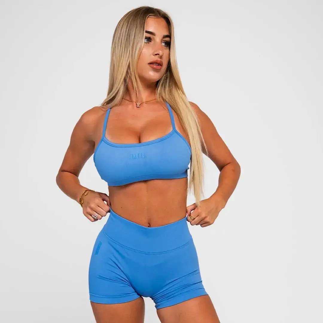 Sierra V Back Shorts  - Cornflower Blue AROHA.