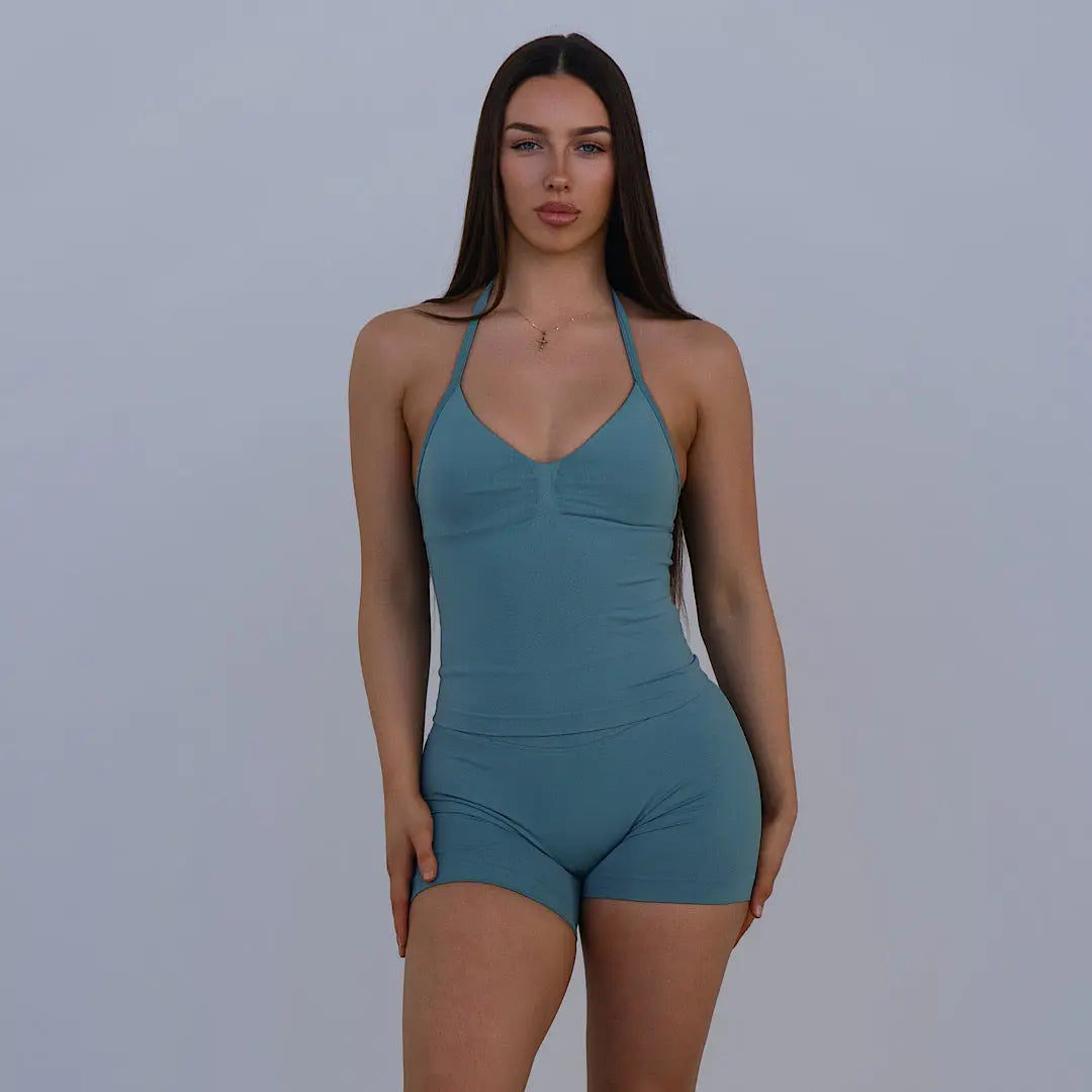 KAIA Longline Singlet - Sage AROHA.