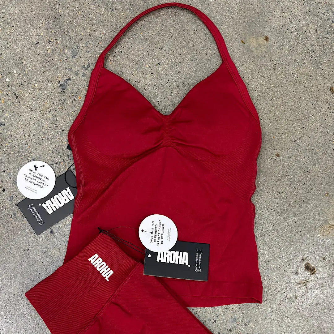 Kaia 2.0 Longline Singlet - Dark Cherry - AROHA.