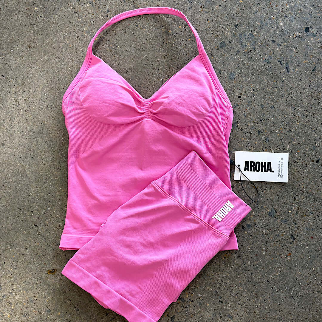 Kaia 2.0 Longline Singlet - Cotton Candy AROHA.