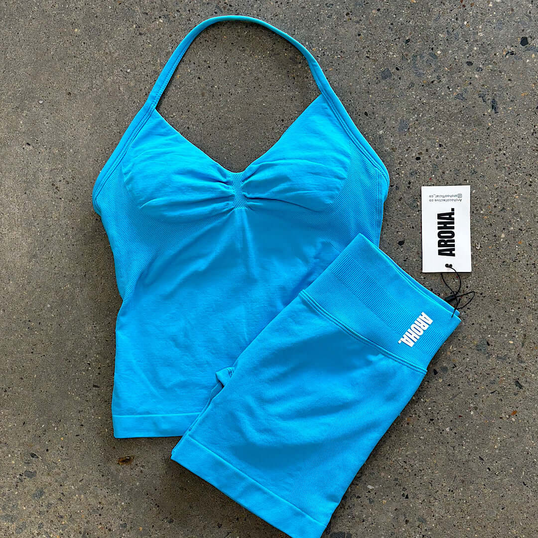 Kaia 2.0 Longline Singlet - Bubblegum Blue AROHA.